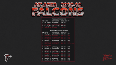 Atlanta Falcons 2018-19 Wallpaper Schedule