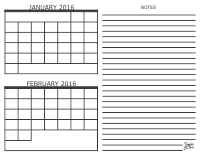 2016 - 2 Month Calendar