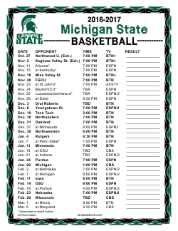 2016-2017 Michigan State Spartans Basketball Schedule