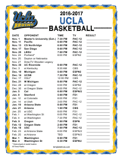 2016-2017 UCLA Bruins Basketball Schedule