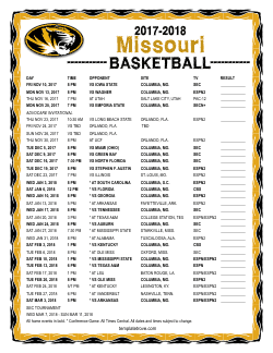 2017-18 Missouri Tigers Basketball Schedule