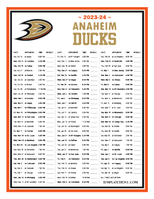 Anaheim Ducks 2023-24 Printable Schedule - Mountain Times