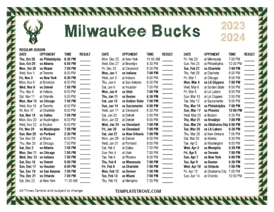 2023-24 Printable Milwaukee Bucks Schedule - Central Times