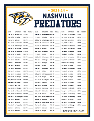 Nashville Predators 2023-24 Printable Schedule - Mountain Times
