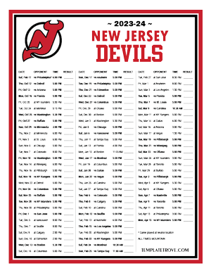 New Jersey Devils 2023-24 Printable Schedule - Mountain Times