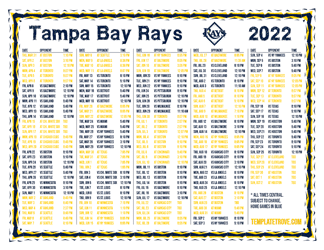 Central Times 2022 Tampa Bay Rays Printable Schedule