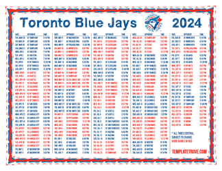 Central Times 2024
 Toronto Blue Jays Printable Schedule