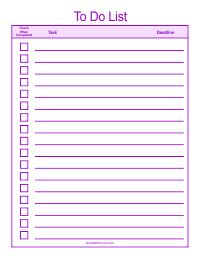 Purple To Do Checklist