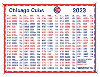Eastern Times 2023 Chicago Cubs Printable Schedule