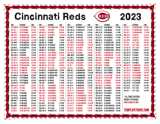 Eastern Times 2023 Cincinnati Reds Printable Schedule