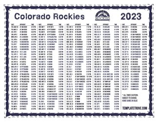 Eastern Times 2023 Colorado Rockies Printable Schedule
