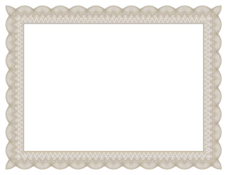 Formal Certificate Border 1 PNG Brown