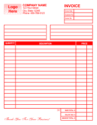 Free Invoice Template 1 - Red