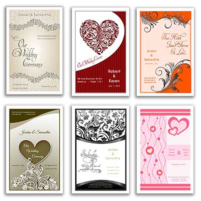 Wedding program covers for free online