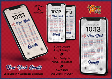 2023-24 New York Giants Lock Screen Wallpaper Schedules