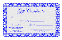 Gift Certificate Template 1 - Blue