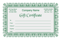 Gift Certificate Template 2 - Green