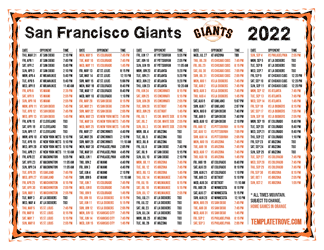 Mountain Times 2022 San Francisco Giants Printable Schedule