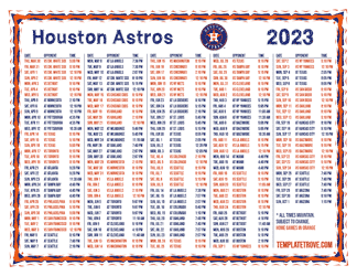 Mountain Times 2023 Houston Astros Printable Schedule