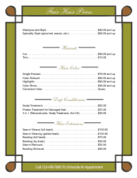 Price List Template 1 - Gold and Brown