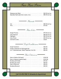 Price List Template 1 - Green and Gold