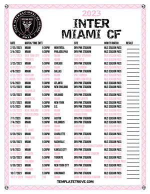 Inter Miami CF 2023 Printable Soccer Schedule - Mountain Times