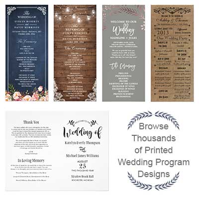 Thousands of Wedding Program Designs