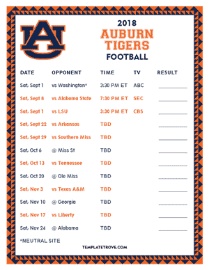 schedule auburn football printable tigers print pdf sec college schedules open templatetrove