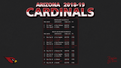 Arizona Cardinals 2018-19 Wallpaper Schedule