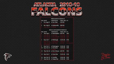 Atlanta Falcons 2018-19 Wallpaper Schedule