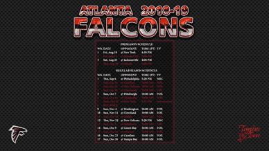 Atlanta Falcons 2018-19 Wallpaper Schedule