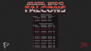 Atlanta Falcons 2018-19 Wallpaper Schedule