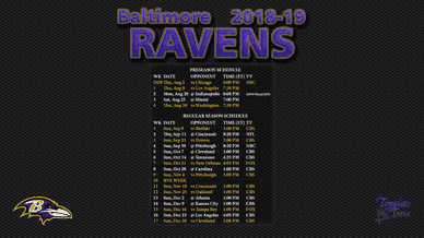Baltimore Ravens 2018-19 Wallpaper Schedule