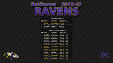 Baltimore Ravens 2018-19 Wallpaper Schedule