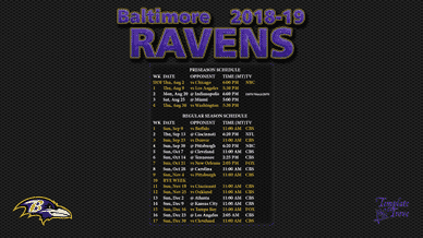 Baltimore Ravens 2018-19 Wallpaper Schedule