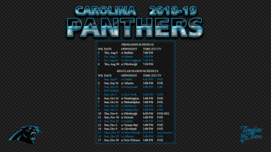 Carolina Panthers 2018-19 Wallpaper Schedule