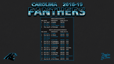 Carolina Panthers 2018-19 Wallpaper Schedule