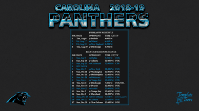 Carolina Panthers 2018-19 Wallpaper Schedule