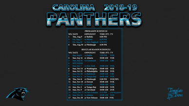 Carolina Panthers 2018-19 Wallpaper Schedule