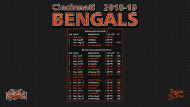 Cincinnati Bengals 2018-19 Wallpaper Schedule