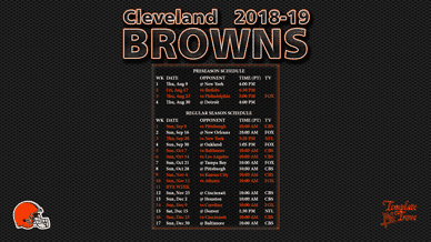 Cleveland Browns 2018-19 Wallpaper Schedule