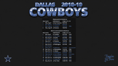 Dallas Cowboys 2018-19 Wallpaper Schedule