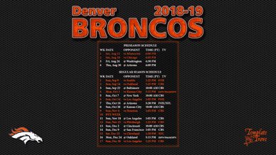 Denver Broncos 2018-19 Wallpaper Schedule