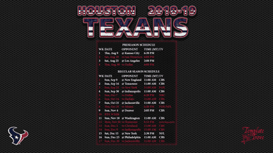 Houston Texans 2018-19 Wallpaper Schedule