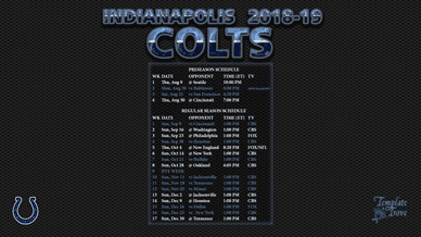 Indianapolis Colts 2018-19 Wallpaper Schedule