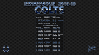 Indianapolis Colts 2018-19 Wallpaper Schedule