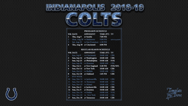 Indianapolis Colts 2018-19 Wallpaper Schedule