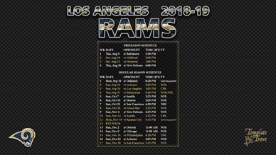 Los Angeles Rams 2018-19 Wallpaper Schedule