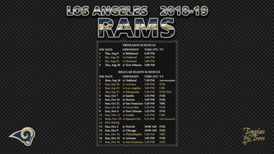 Los Angeles Rams 2018-19 Wallpaper Schedule