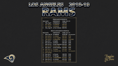Los Angeles Rams 2018-19 Wallpaper Schedule